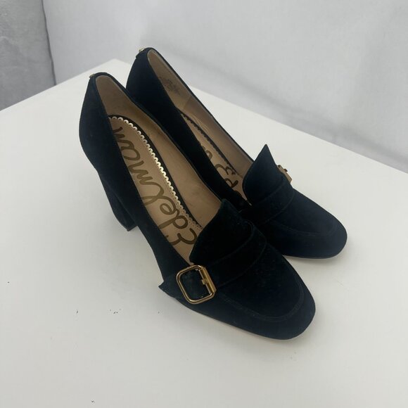 Sam Edelman Black Heels with Gold Accent - Picture 3 of 11